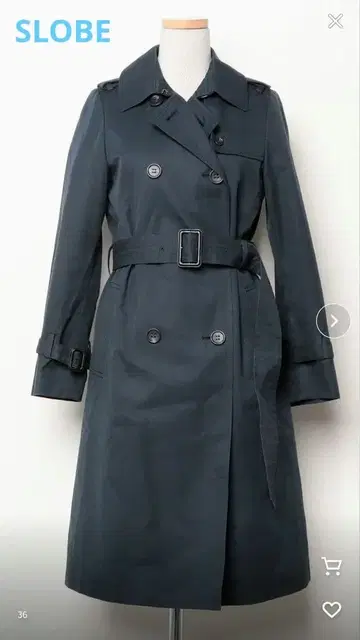[ SLOBE IENA ] 네이비 트렌치코트 벨트 포함