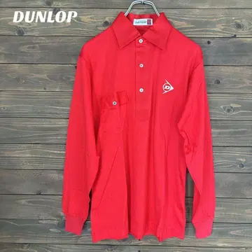 [던롭] DUNLOP 구제 의류 긴팔 피케 셔츠 기업 로고 자수 로고 M