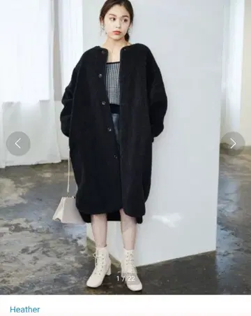 Heather 보아 리버서블 코트 블랙 퀼팅 블랙 블랙