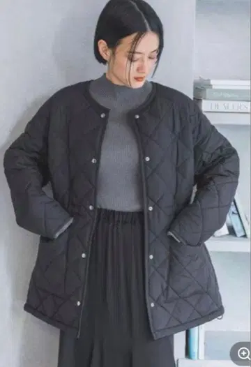 [ 새상품급 A part by ] 퀼팅 노카라 자켓 블랙