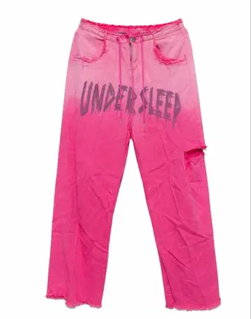 옴브레 레터 프린트 와이드 데님 팬츠 라우헤름 캐주얼