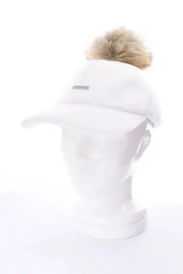 데상트 골프 화이트 니트 캡 퍼 폼폼 포함