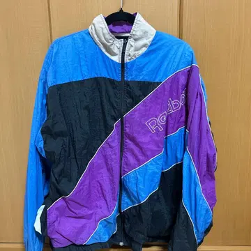 Reebok 나일론 자켓 블랙/파랑/보라색