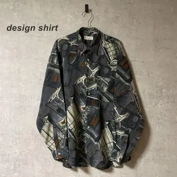 디자인 셔츠 패턴 셔츠 구제 의류 올 패턴 아트 디자인 레트로 유럽인