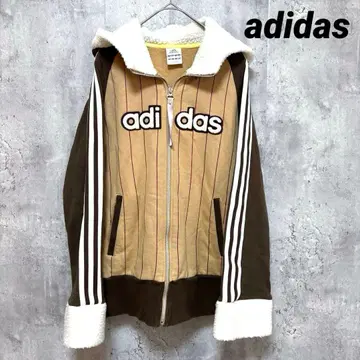[ adidas ] 풀 집업 후드 맨투맨 후드 L 브라운
