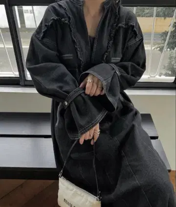 willfully 블랙 데님 원피스 드레스