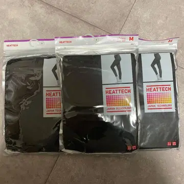 미사용 새상품 UNIQLO 블랙 히트텍 레깅스 10부 3개 세트 M