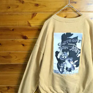 톰과 제리 TOM and JERRY 트레이닝복 맨투맨 브라운 카멜