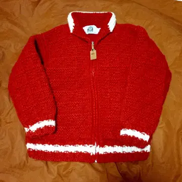 캐내디언 스웨터 코위찬 니트 빨간색