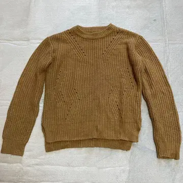 [잉그] 브라운 니트 M 사이즈 시스루 짜임 크루넥