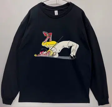 남녀 공용 소수 한정! 재미있는 패러디 맨투맨 트레이닝복/블랙