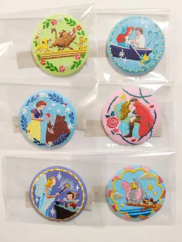 디즈니 자수 캔뱃지1 6세트