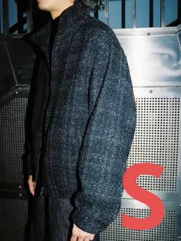 [ LIDNM ] ALPACA SILK TWEED ZIP S 사이즈