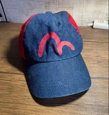 EVISU 데님 메쉬 캡 갈매기 택