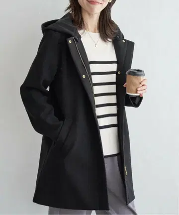 IKKA 이카 울라이크 스트레치 후드 코트 코트