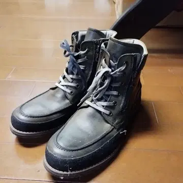 가죽 하이컷 부츠 지퍼 포함