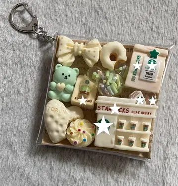 가챠 파우치 [ 라이트 그린 곰돌이 카페 ]