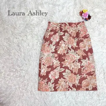 영국제 로라 애슐리 꽃무늬 타이트 스커트 브라운 계열 쇼와 레트로