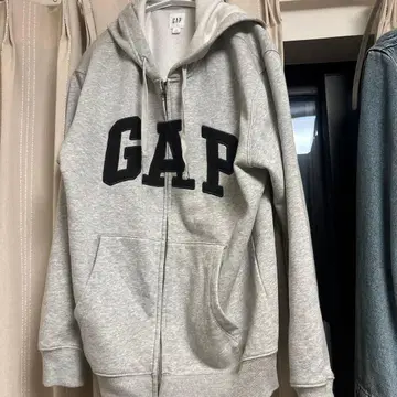 GAP 그레이 프론트 지퍼 후드티 XS