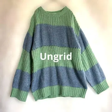 [ Ungrid ] 모헤어 혼방 오버 사이즈 니트 보더 복슬복슬 284