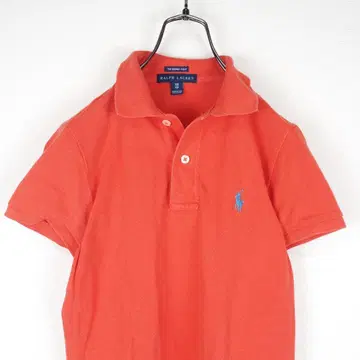 G881*랄프 로렌 원 포인트 반팔 피케 셔츠 빨간색 레드 XS