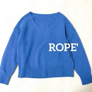 ROPE 폭스 혼방 V넥 풀오버 니트