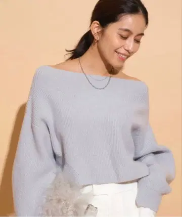 마이 스트라다 아쿠아 라메 오프숄더 니트