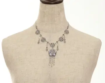 플라워 비즈 목걸이 골드