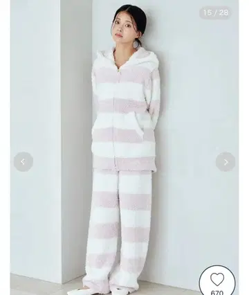 [택 포함 새상품] 젤라또피케 젤라토 2 보더 롱 팬츠 핑크