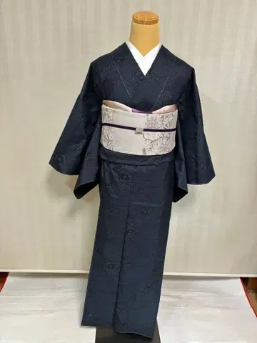 본고장 오시마 명주 이중 기모노 코몬