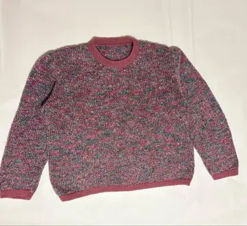 믹스 컬러 니트 핑크 계열 멀티 컬러 크루넥 긴팔 가을/겨울