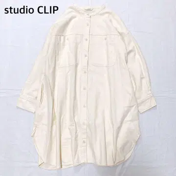 [ 새상품급 ] 스튜디오 클립 밴드 카라 튜닉 셔츠 면린넨