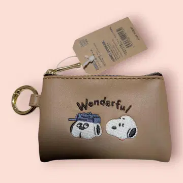 새상품 스누피 스마트 키케이스 합성 피혁 브라운 카미오 재팬 올라프