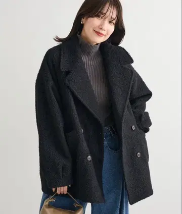 Green Parks 부클레 P 코트 다크 네이비