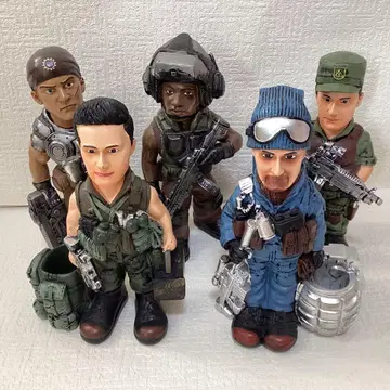 밀리터리 캐릭터 피규어 세트 저금통 5개