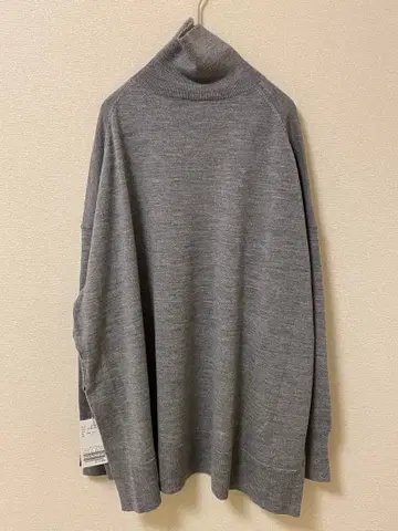 새상품 BiellaYarn 와이드 터틀넥 그레이 레리움 니트