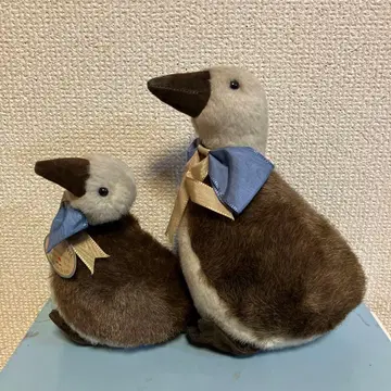 N.D.I 다정한 부자 오리 인형 On The Glass 생물 새