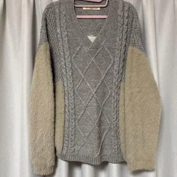 GALLARDAGALANTE 셔츠 도킹 니트 그레이