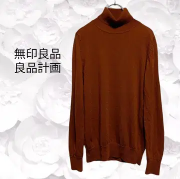 [ 무인양품 ] 니트/스웨터 터틀넥 울 [ S~M ] 브라운