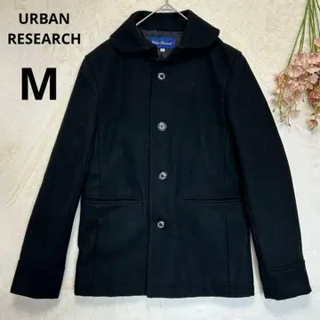 어반 리서치 더플 코트 자켓 P코트 울 혼방 블랙 버튼