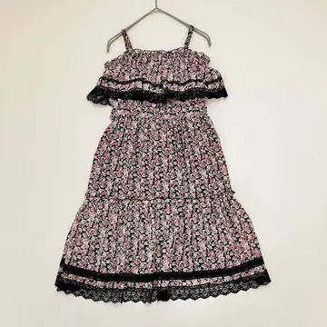 레스트로즈 로즈 2WAY 레이스 트리밍 티어드 튜닉 블라우스