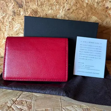 새상품 BUSINESS LEATHER FACTORY 명함지갑 빨간색