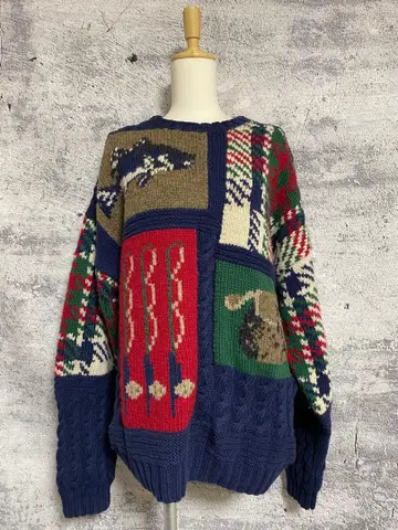 타미힐피거 90s 크레이지 패턴 니트