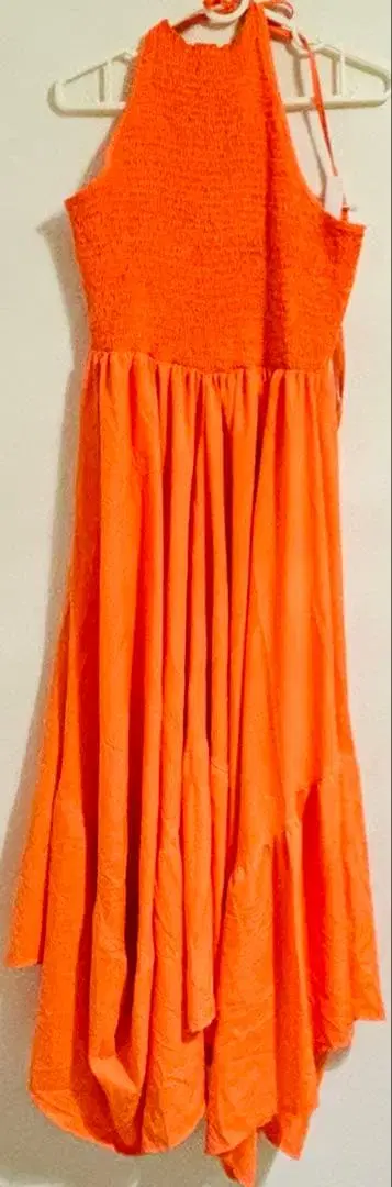 CBR 오렌지 슬리브리스 롱 원피스 XL