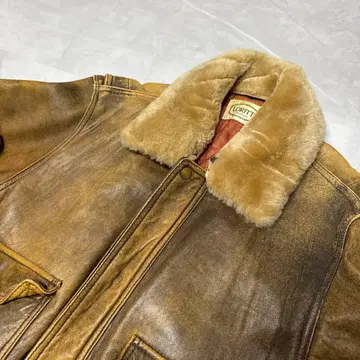 LORITTI 가죽 자켓 캐주얼 브라운