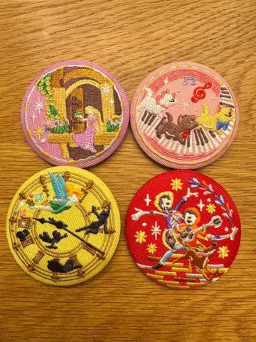 디즈니 자수 배지 4개 세트 라푼젤 외