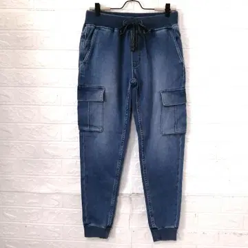 새상품 AZUL by moussy 데님 카고 조거 팬츠