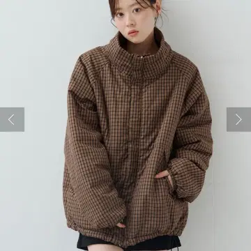 [ 미사용 새상품 ] kastane 체크 충전솜 리버서블 아우터