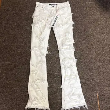 [레어] VALABASAS 화이트 하드 크러쉬 데님 사이즈 29