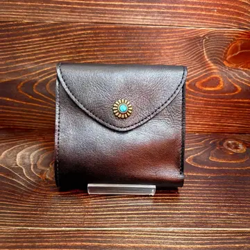 A31 아르헨티나 가죽 천연 가죽 지갑 스퀘어 콤초 3단 폴더형 블랙